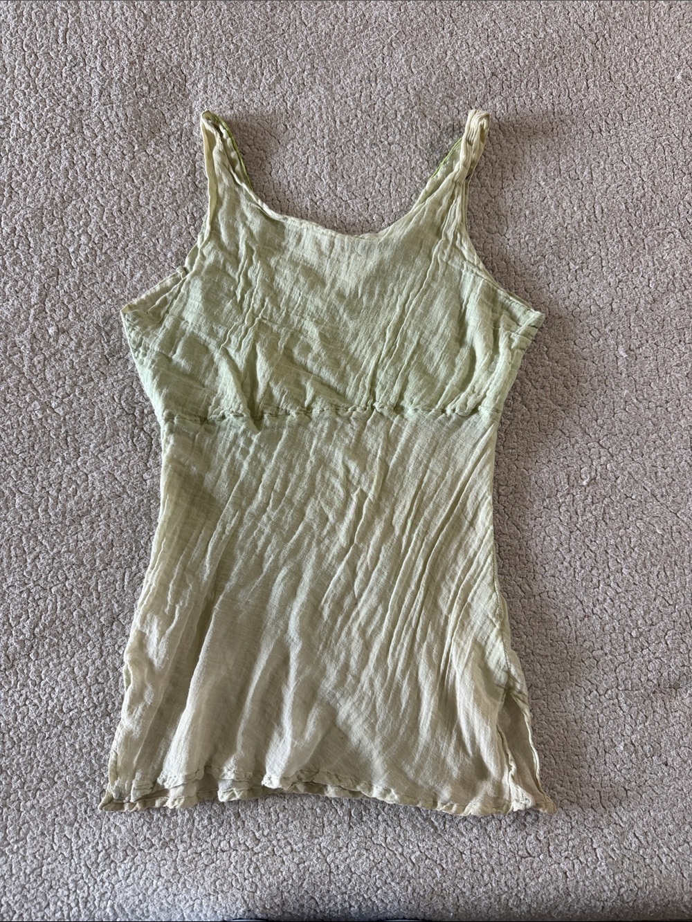 Y2K Fairy-core Sleeveless V-Neck Tank Top in Light Sage Small - Picture 4 of 5